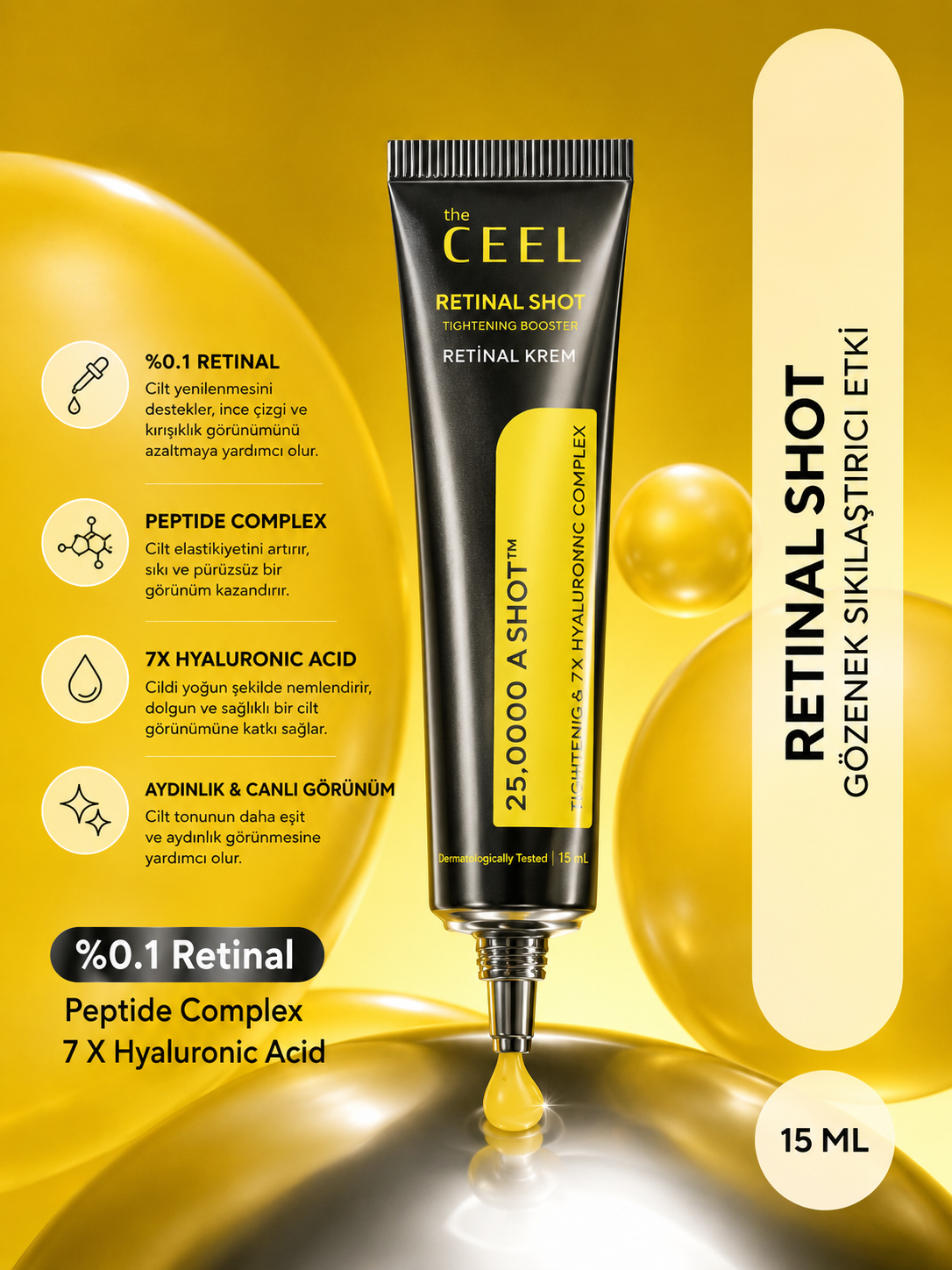 LÉVÂRE SERRÉA Retinal Shot %0,1 Sıkılaştırıcı Bakım Kremi