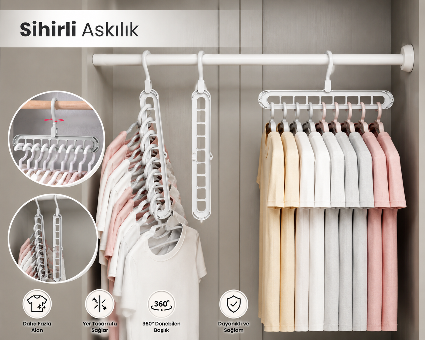 levareserrea 9 Gözlü Akıllı Askılık